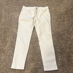LOFT Relaxed Skinny White Jeans 24 Petite